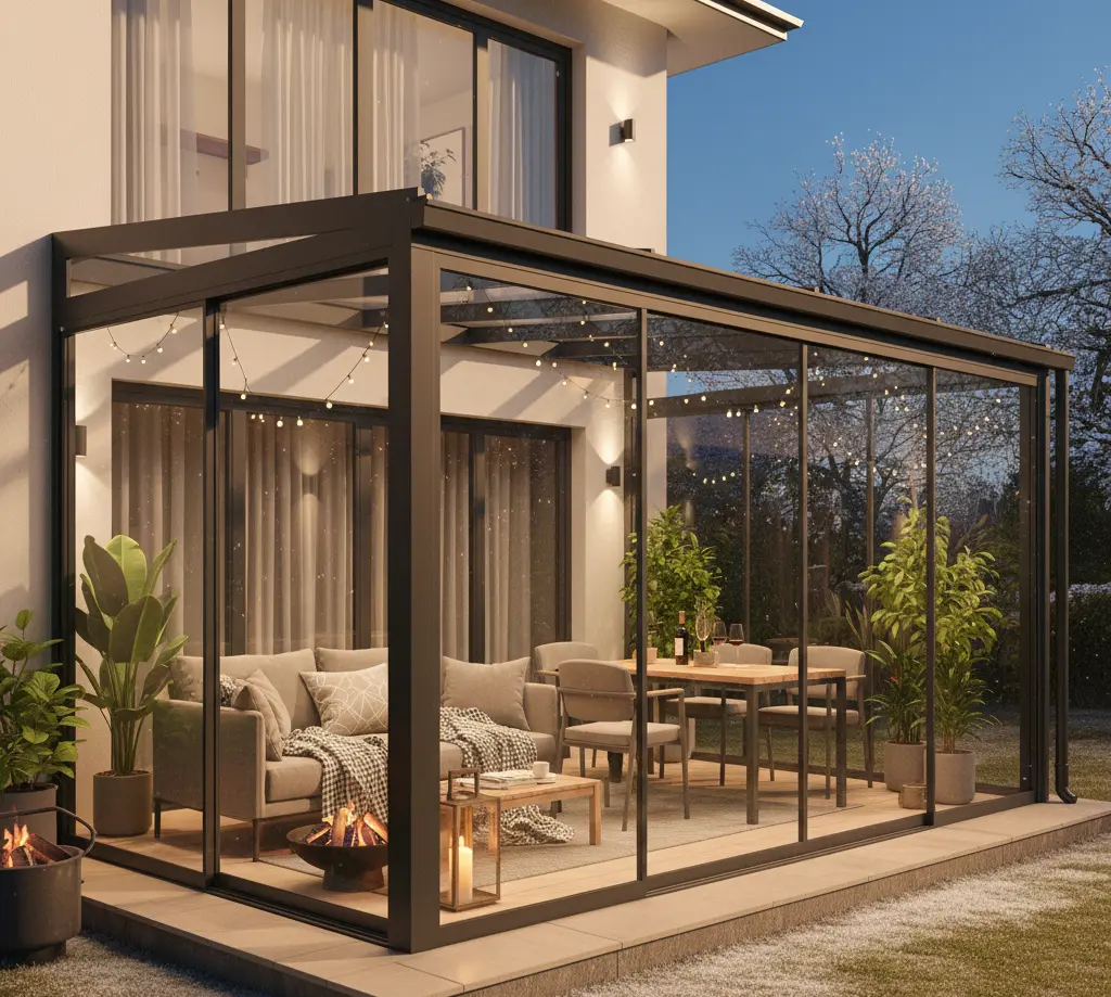 Închideri terase cu sticlă glisantă și tâmplărie PVC Timișoara